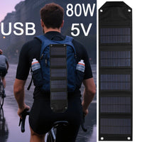 Katlanabilir Güneş Paneli 5 Katlı Taşınabilir 10W/h USB 5V DC Güneş Şarj Cihazı Mobil Güç Kaynağı Tam Zamanlı Güneş Enerjisi100W 80W 60W